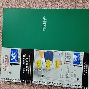 Five Star College Ruled Notebook